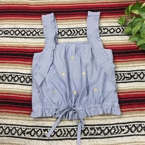 H&M Cropped Ruffle Strap Square Neck Top Sz 10